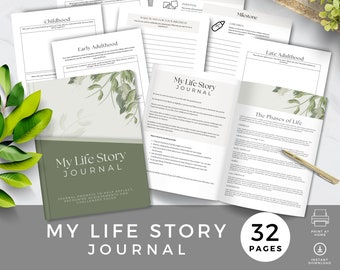 My Life Story Journal, Guided Journaling Prompts for Memory Keeping, Grandparent Gift, Record Keepsake Journal, Retirement, Family History