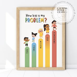 How Big Is My Problem Poster, Zones of Regulation, Size Of The Problem Kids Chart, Emotional Self Regulation Scale, Calming Corner, Feelings