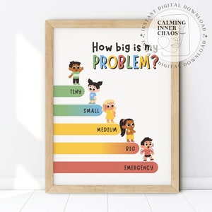 How Big Is My Problem Poster, Zones of Regulation, Size Of The Problem Kids Chart, Emotional Self Regulation Scale, Calming Corner, Feelings