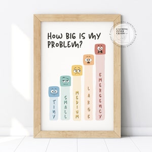 How Big Is My Problem Poster, Zones of Regulation, Size Of The Problem Kids Chart, Emotional Self Regulation Scale, Calming Corner, Feelings