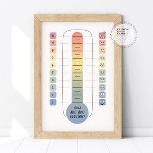 Feelings Thermometer Poster, Self Regulation, How Are You Feeling, Rainbow Emotion Chart, Calm Down Corner, Emotional Learning, Office Decor