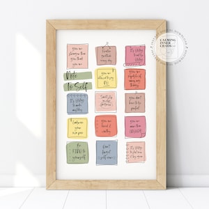 Note To Self, Psychische Gesundheit, Affirmationen Poster, Positive Mindset, Self Care, Self Love, Schulratgeber & Therapeut Büro Wand Kunst Dekor
