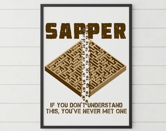 British Army Print, Sapper Wall Art, Veteran Gifts, Military Poster