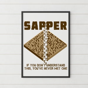 Britische Armee Druck, Sapper Wandkunst, Veteranen Geschenke, Militär Poster