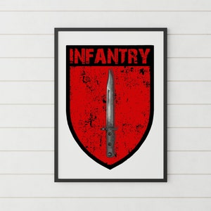 Infantry Insignia A4 Print - Military Print Designs - Printed Art