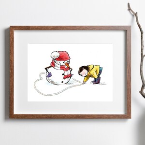 Sélection de Tirages Bonhomme de Neige de Noël - Art de Noël - Art Mur - Décoration de Noël