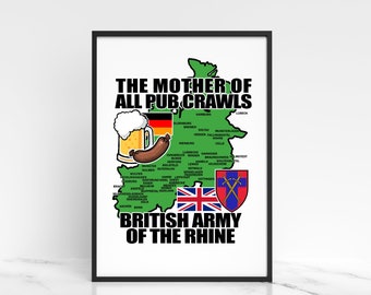 BAOR, Mother of All Pub Crawls Wall Art - BAOR Print, Printed Military Design - British Army Print