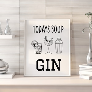 Gin Bar Sleek Wall Print, Gin Bar Sign, Gin Wall Art, Gin Gifts, Gin Decor, Gin Lovers Gift