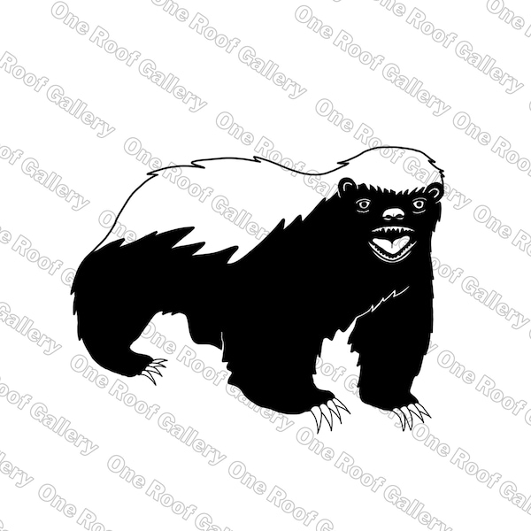 Angry Honey Badger SVG, Angry Honey Badgers PNG, 2x Honey Badger Clipart, Honey Badger Digital File, Cricut, Silhouette, Canva, svg, png
