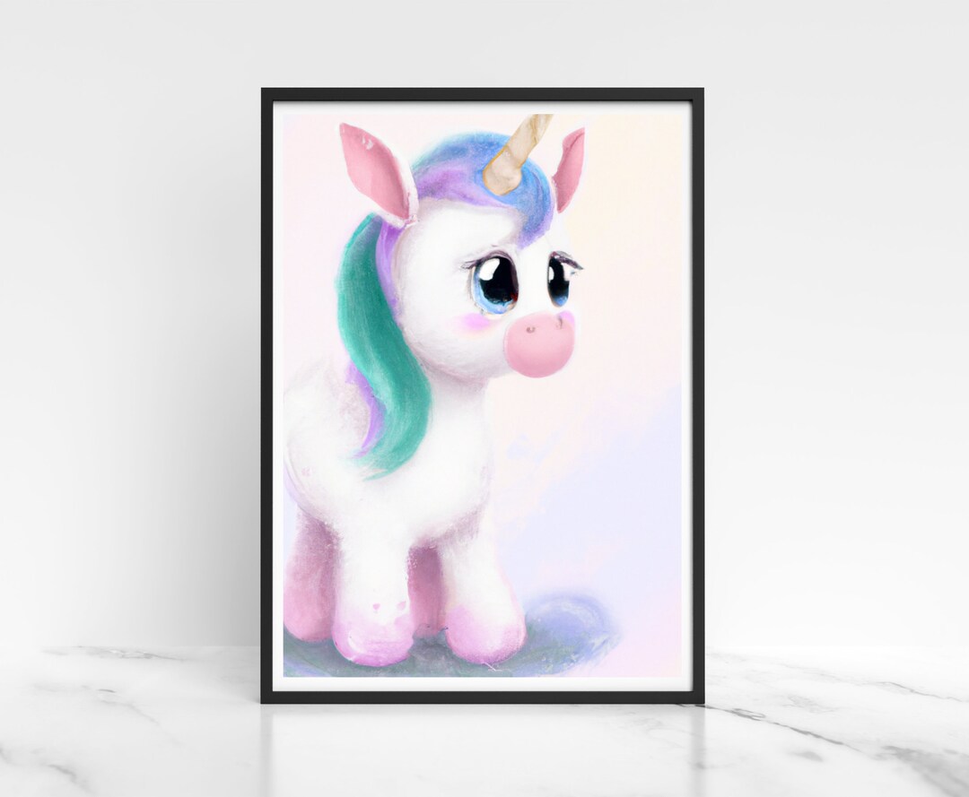 Baby Unicorn Watercolour Print - Unicorn Wall Art - Nursery Art Girls ...