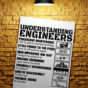 Engineer Print, Engineer Poster, Engineering Gifts, Engineers Graduation Gift, Engineers Poster, Engineers Gift, Understanding Engineers