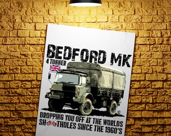 Truck Wall Art - Bedford Truck Prints, Military Truck, Military Vehicles, Bedford MK
