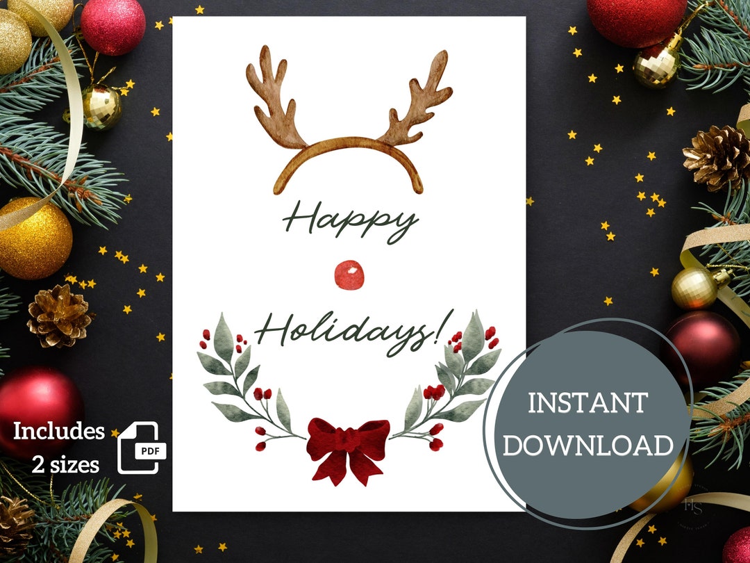 Happy Holidays Printable Card Watercolor - Il 1080xN.4484680735 9abf 