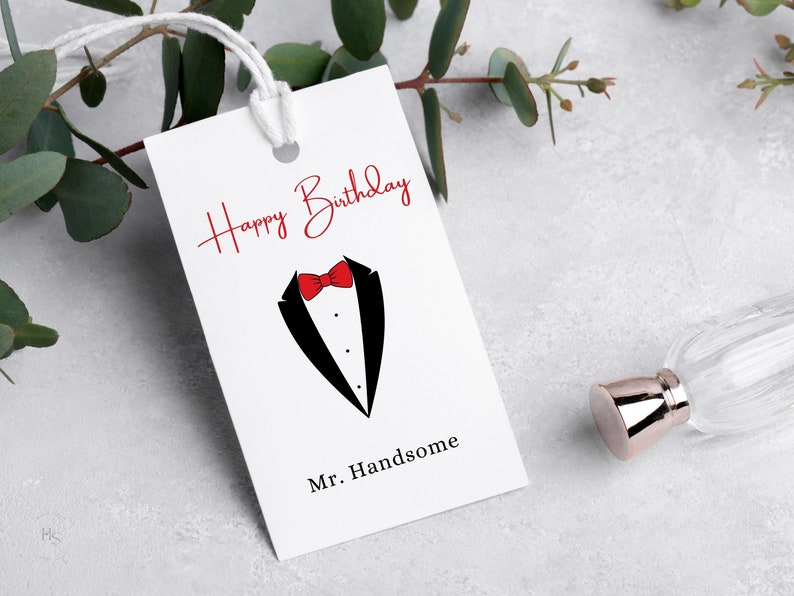 Happy Birthday for Him Printable Gift Tag | 1.5x2.5, 2x3.5 ...