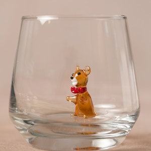 Drinking glass with animal figure | Bear | 3D | Murano glass | Glass with figure | Handmade | water glass | Cup