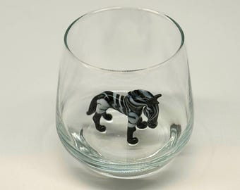 Drinking glass with zebra | Animal figure | 3D | Murano glass | Glass with figure | Handmade | Water glass | Cup