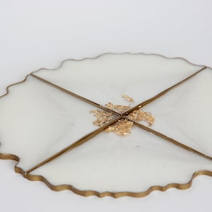 Handmade Coaster Epoxy White – Gold | Set of 4 | Epoxy | Epoxy resin | Handmade | Drink coasters | Table decoration