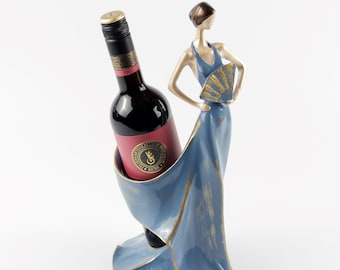 Wine holder | Wine bottle holder | Lady in Blue | Wine bottle holder | Wine lovers | Red Wine Bottle Rack | Red Wine Bottle Cage