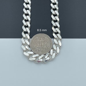 925 Sterling Silver Cuban Link Chains Men&#39;s Women&#39;s Curb Necklace, Solid Silver Curb Chain Necklace, Dainty Curb Chain, Cuban Chain