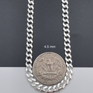 925 Sterling Silver Cuban Link Chains Men&#39;s Women&#39;s Curb Necklace, Solid Silver Curb Chain Necklace, Dainty Curb Chain, Cuban Chain