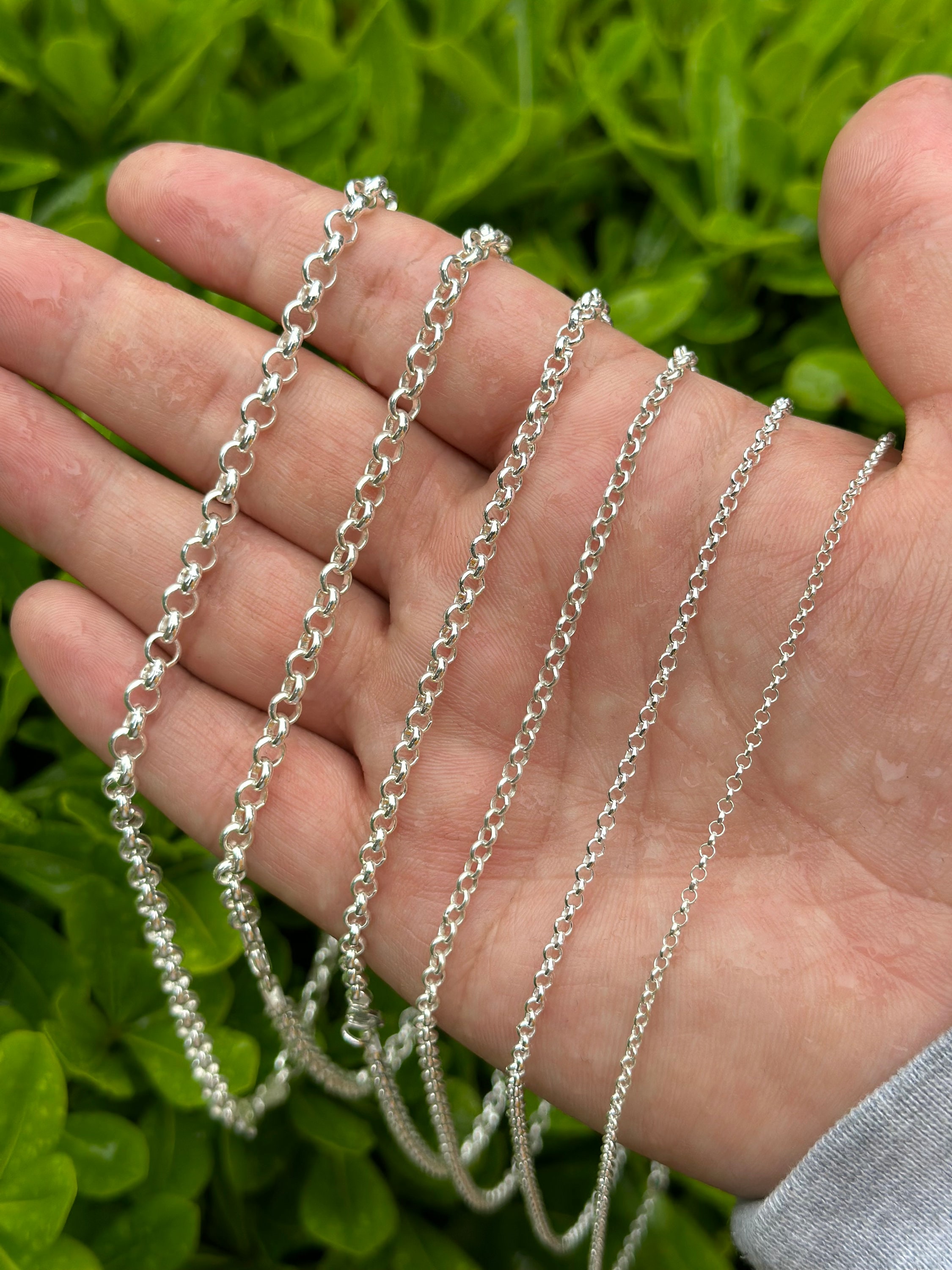925 Sterling Silver Chain 20 In 4mm Rolo Belcher Chain Necklace - 925 Sterling Silver, Various Lengths 16" To 30" 24 In Silver Chain - Foto 11
