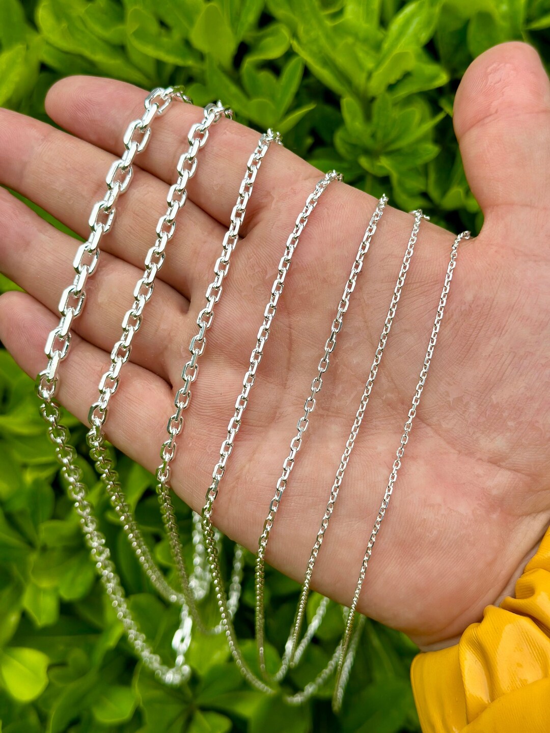 925 Sterling Silver Anchor Chain Necklace, Sterling Silver Chain