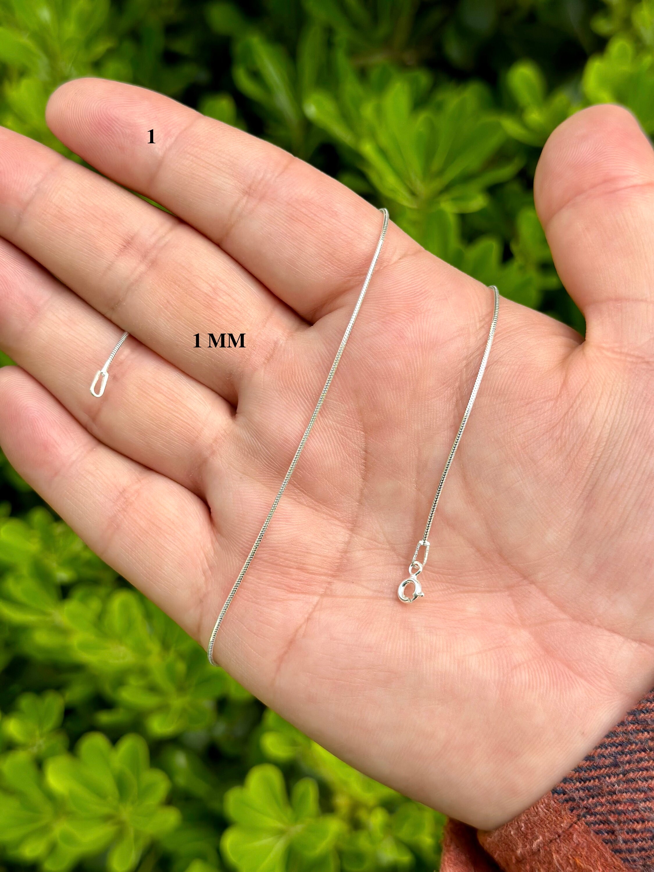 925 Sterling Silver Round Snake Chain Necklace, Silver Snake