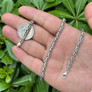 925 Sterling Silver Byzantine Chain Necklace & Bracelets, Necklace for Men, Byzantine Chain Viking Necklace, Mens Chain Jewelry, Dad