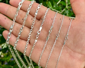 925 Sterling Silver Anchor Chain Necklace, Sterling Silver Chain, Anchor Link Chain, Silver Chain, Chain For Men's And Women