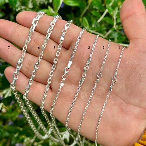 925 Sterling Silver Anchor Chain Necklace, Sterling Silver Chain