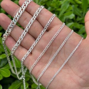 925 Sterling Silver Rambo Link Chain Necklace, Double Link Chain Jewelry, Thick Chain Necklace, Necklace for Women, Silver Chain Choker