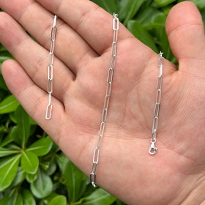 Silver Paperclip Chain Necklace & Bracelet, Minimal Necklace Chain, Silver Paperclip Choker, Dainty Gold Filled Necklace, Womens Necklace