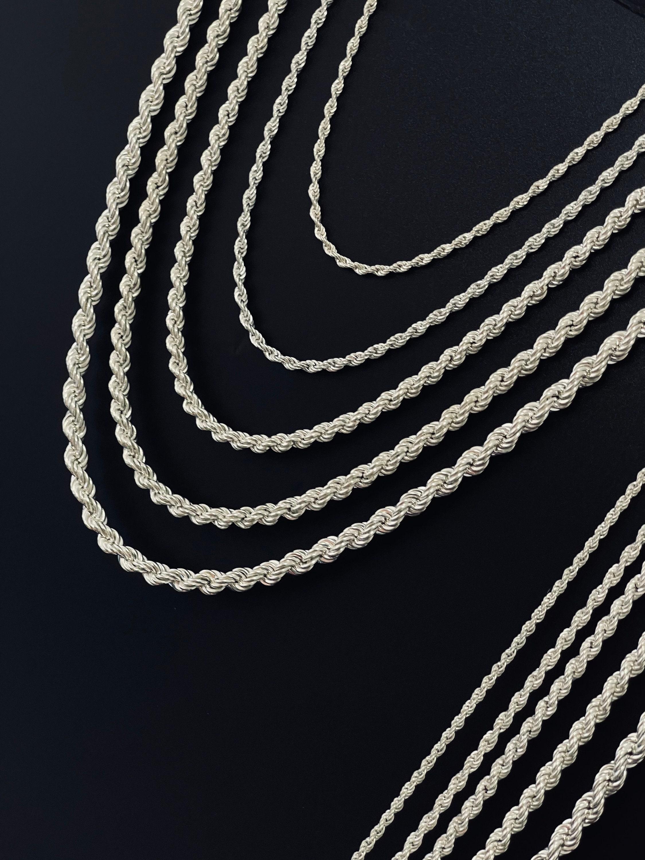 アクセサリー gagan rope chain necklace silver925 Sterling Silver Rope Chain Necklace, Solid Silver Chain