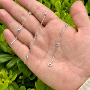 925 Sterling Silver Gemstone Necklace, Dainty Necklace Chain, Minimalist Stone Necklace, Gemstone Jewelry, Necklaces for Women