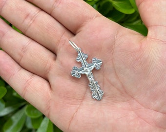 925 Sterling Silver Jesus Cross Pendant Necklace, Crucifix Necklace, Cross Necklace , Dainty Cross Pendant