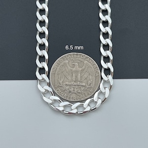 925 Sterling Silver Cuban Link Chains Men&#39;s Women&#39;s Curb Necklace, Solid Silver Curb Chain Necklace, Dainty Curb Chain, Cuban Chain