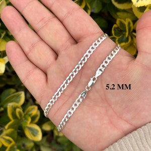 Sterling Silver - 5mm - High Polished Curb Cuban Link Chain - 20