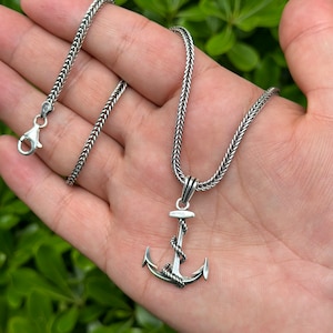 925 Sterling Silver Anchor Pendant Necklace, Nautical Anchor Pendant, Silver Anchor Charm, Maritime Charm Necklace, Sailor Jewelry