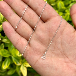 925 Silver Ball Bead Chain Necklace, Sterling Silver Chain, Silver Chain for Pendant, Women Jewelry, Thin Chain Necklace,