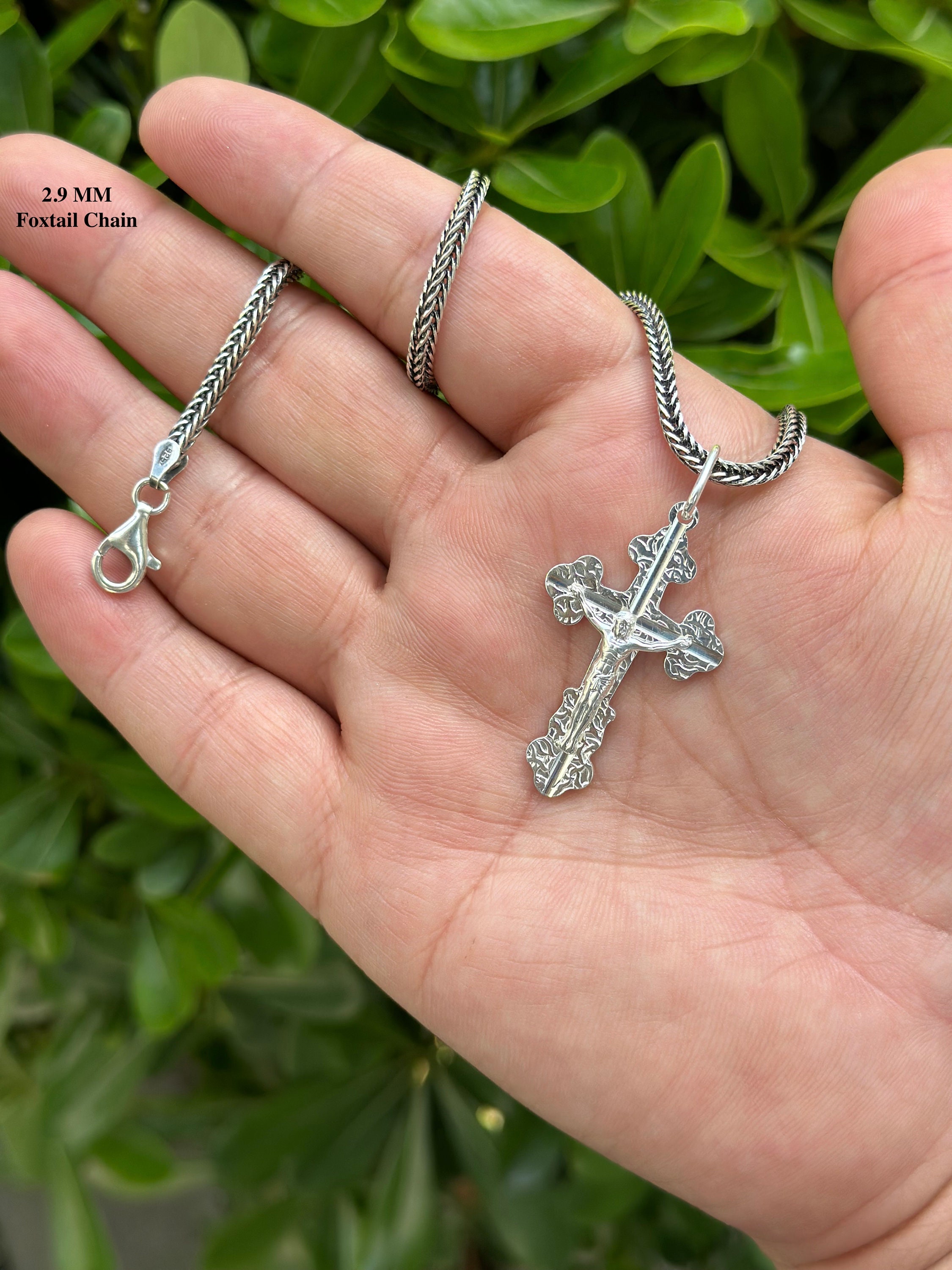 925 Sterling Silver Jesus Cross Pendant Necklace, Crucifix