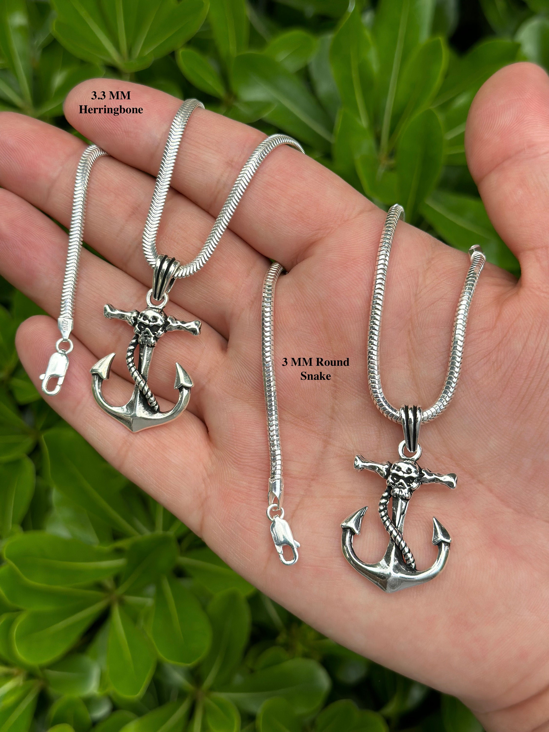 925 Sterling Silver Sailor Anchor Pendant Necklace, Anchor