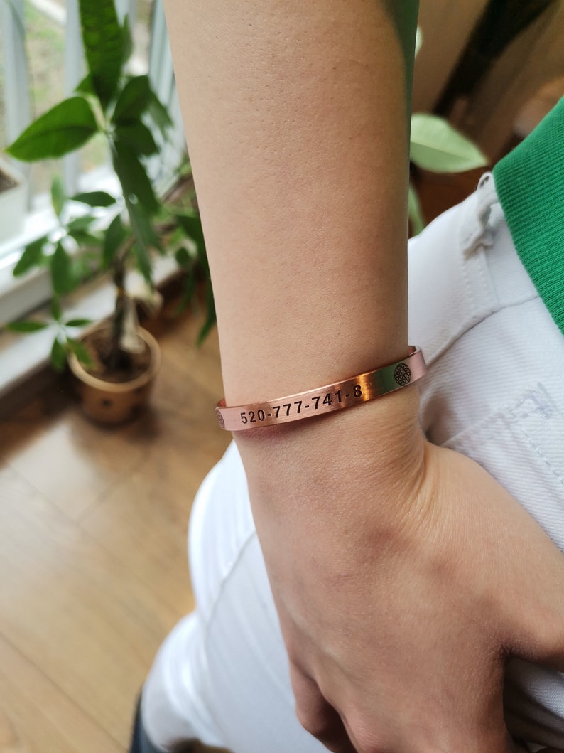 Grabovoi 520-777-741-8 Bracelet by SBUnique Copper Cuff Bracelet Bracelet With Meaning Perfect Gift for Her & for Him image 3