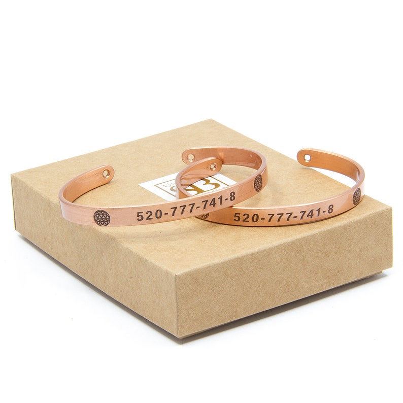 Grabovoi 520-777-741-8 Bracelet by SBUnique Copper Cuff Bracelet Bracelet With Meaning Perfect Gift for Her & for Him image 4