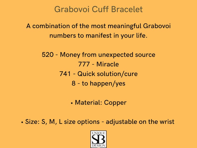 Grabovoi 520-777-741-8 Bracelet by SBUnique Copper Cuff Bracelet Bracelet With Meaning Perfect Gift for Her & for Him image 8
