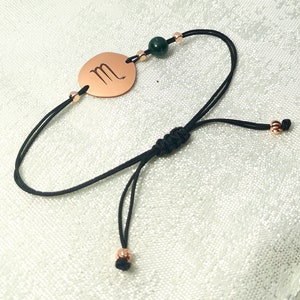 Scorpio Zodiac Birthstone Bracelet by SBUnique • Astrology Jewelry • Horoscope Jewelry • Birthday Gift • Personalised Gift