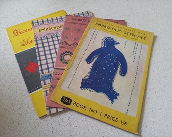 Vintage 1950s Embroidery & Decorative Stitching Pamphlets