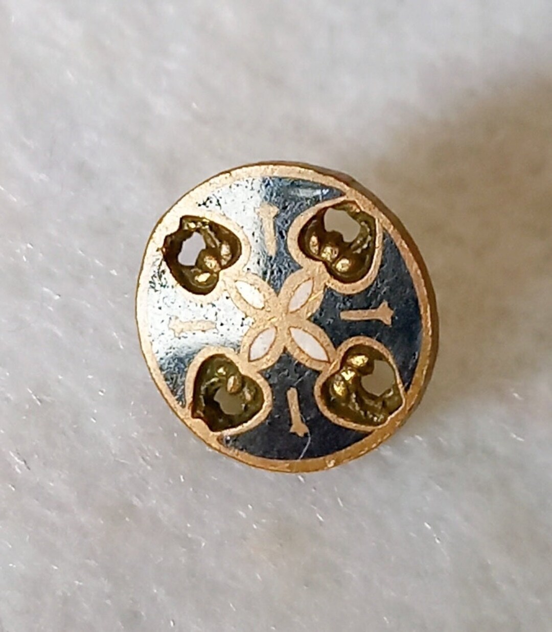 Antique Bohemian Gilt Enamel Champleve Button - Etsy UK
