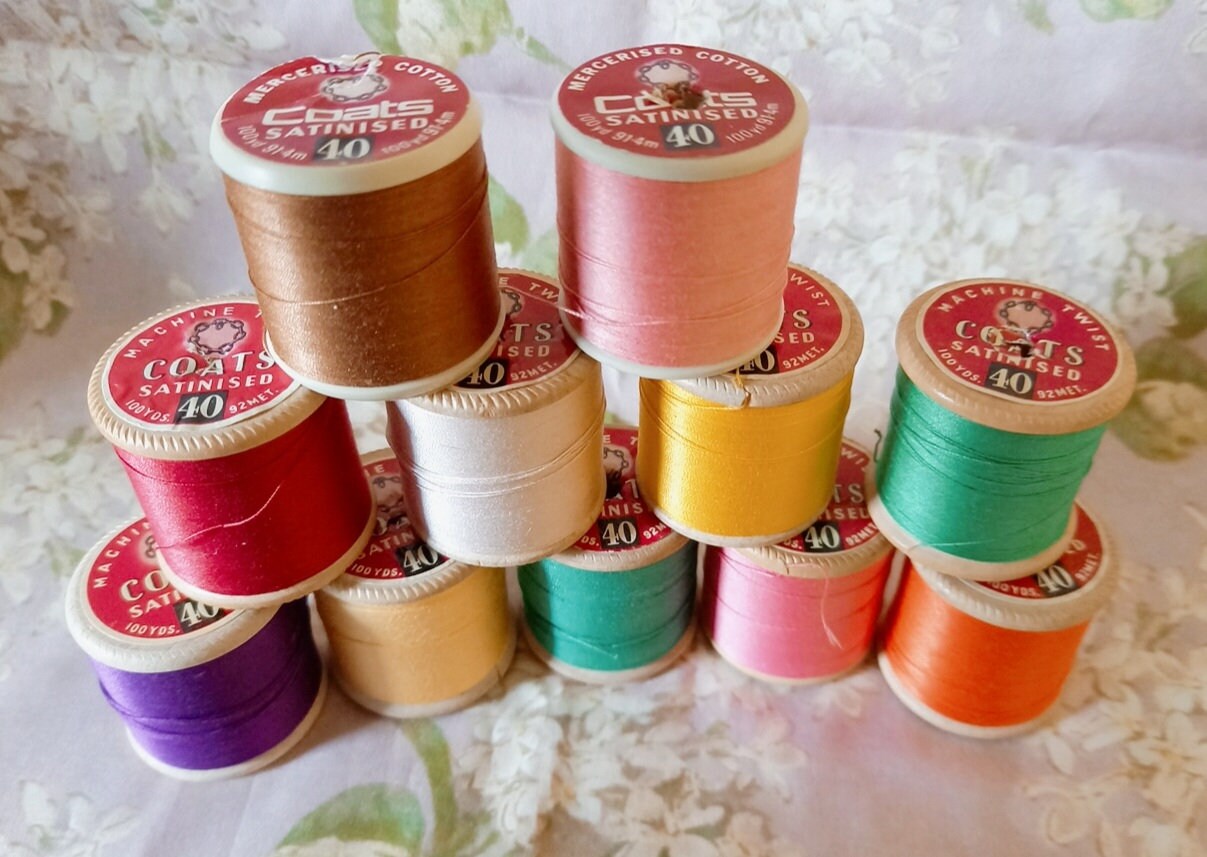 20 Reels Vintage J P Coats Satinised Cotton Thread UK