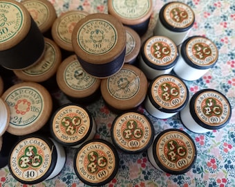 J P Coats Black White Reels of Cotton Thread - Main Image