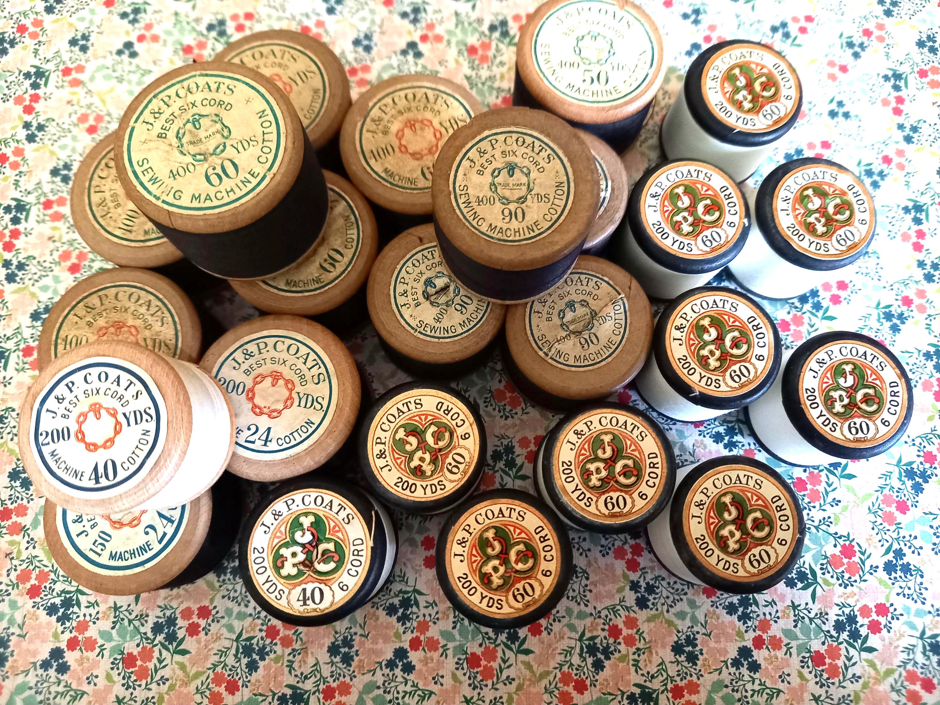 J P Coats Black & White Reels of Cotton Thread - Etsy